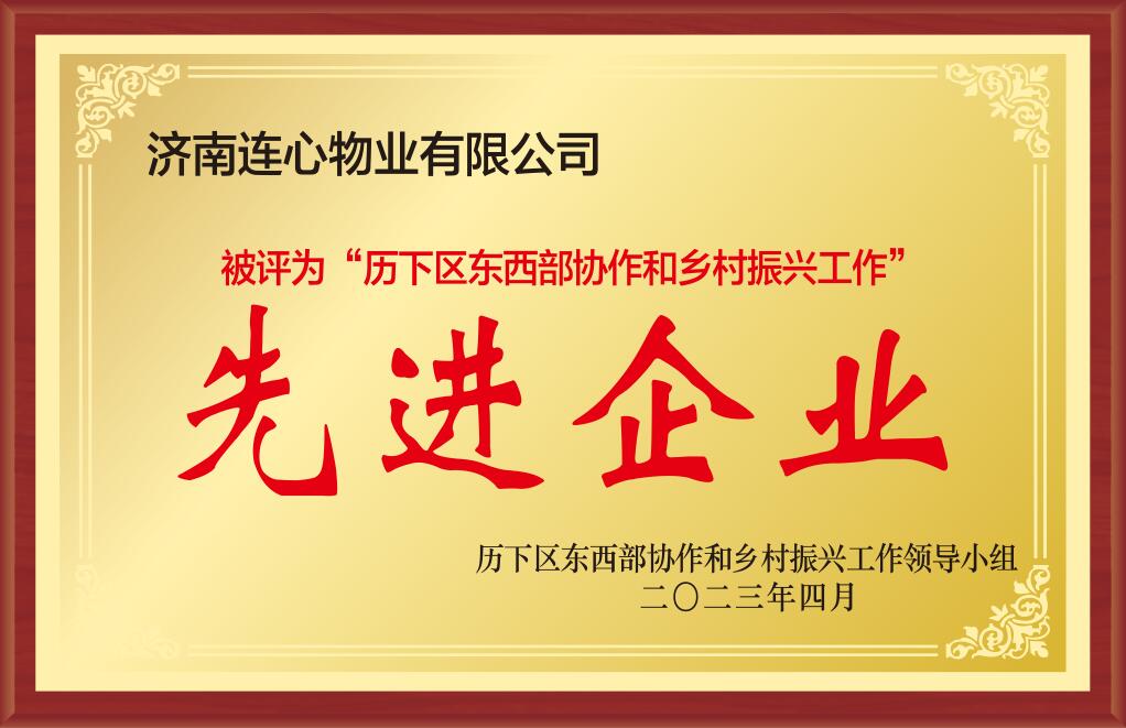 濟南市歷下區(qū)東西部協(xié)作和鄉(xiāng)村振興工作先進企業(yè)